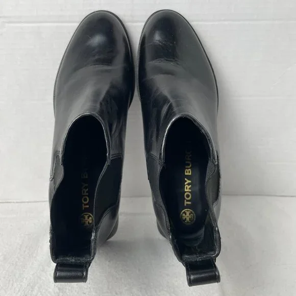 Tory Burch Black Leather Slip-on Ankle Boot - Picture 5 of 9